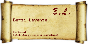 Berzi Levente névjegykártya
